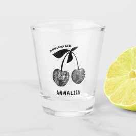 ブラックパーソナライズされたさくらんぼバチェロレッテショットガラス ショットグラス