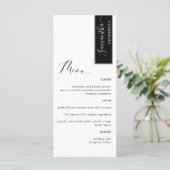 ブラックパーソナライズされたとゲスト名エレガント メニュー (スタンド正面)