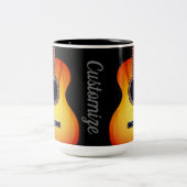 ブラックパーソナライズされたアコースティックギター ツートーンマグカップ (中央)