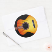 ブラックパーソナライズされたアコースティックギター ラウンドシール (封筒)