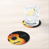 ブラックパーソナライズされたアコースティックギター ラウンドペーパーコースター (インサイチュ)