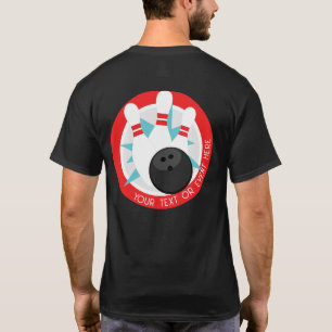 ブラックパーソナライズされたイベントボーリングシャツ Tシャツ