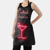 ブラックパーソナライズされたカクテルパーティーバードリンク エプロン (インサイチュ)