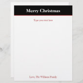 ブラックパーソナライズされたクリスマスホリデイスタフィック (正面/裏面)