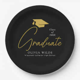 ブラックパーソナライズされたグラードプレート-パーティー準備完了 ペーパープレート