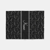 ブラックパーソナライズされたグリッターこうもり フリースブランケット (正面(横))