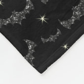 ブラックパーソナライズされたグリッターこうもり フリースブランケット (角)