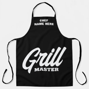ブラックパーソナライズされたグリルマスターBBQエプロン男性へ エプロン