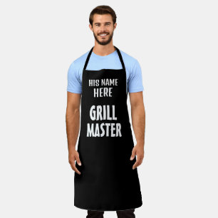 ブラックパーソナライズされたグリルマスターBBQエプロン男性へ エプロン