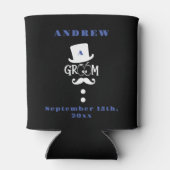 ブラックパーソナライズされたグルームバチェラーカジノウィークエンド 缶クーラー (裏面)