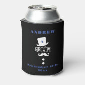 ブラックパーソナライズされたグルームバチェラーカジノウィークエンド 缶クーラー (缶裏面)
