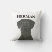 ブラックパーソナライズされたグレート・ダン クッション (正面)