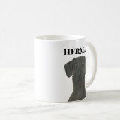 ブラックパーソナライズされたグレート・ダン コーヒーマグカップ (正面右)