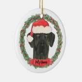 ブラックパーソナライズされたグレート・ダン セラミックオーナメント (右)