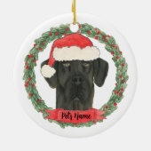 ブラックパーソナライズされたグレート・ダン セラミックオーナメント (裏面)