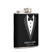 ブラックパーソナライズされたグロムスマンビニール包まれたフラスコ フラスク (右)