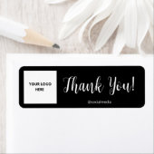 ブラックパーソナライズされたサンキューラベル ラベル (インサイチュ)
