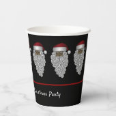 ブラックパーソナライズされたサンタクリスマスパーティー 紙コップ (裏面)