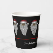 ブラックパーソナライズされたサンタクリスマスパーティー 紙コップ (正面)