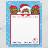 ブラックパーソナライズされたサンタクロースからの手紙 (正面/裏面)