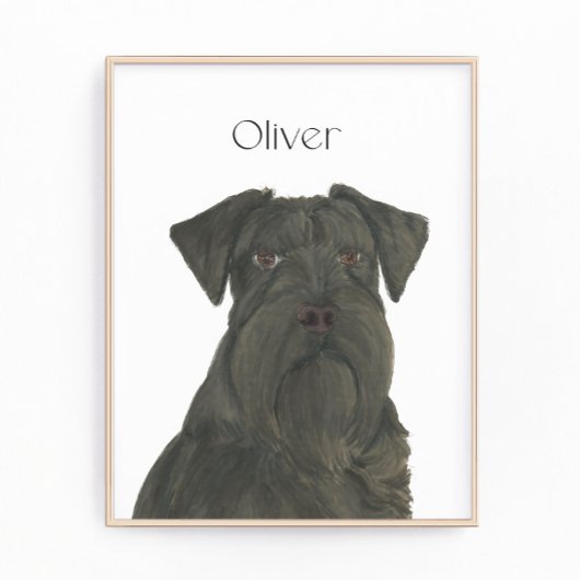 ブラックパーソナライズされたシュナウザーアート フォトプリント
