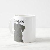 ブラックパーソナライズされたシュナウザー コーヒーマグカップ (正面左)