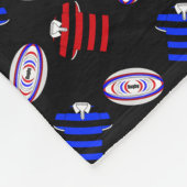 ブラックパーソナライズされたジャーシーズのラグビーボール フリースブランケット (角)