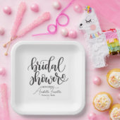 ブラックパーソナライズされたズ結婚ブライダルシャワーホワイト ペーパープレート (パーティー)