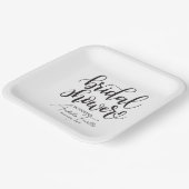 ブラックパーソナライズされたズ結婚ブライダルシャワーホワイト ペーパープレート (傾斜あり)