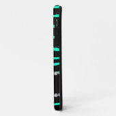 ブラックパーソナライズされたターコイズ縞模様 Case-Mate iPhoneケース (裏面/左)