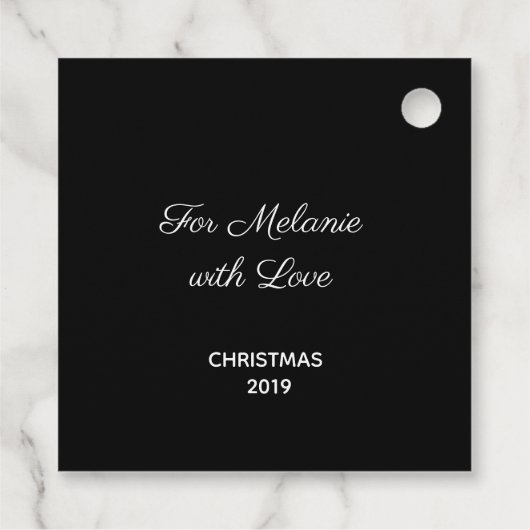 ブラックパーソナライズされたトレブルクレフ、 音符記号スノーフレークミュージカル フェイバータグ (裏面)