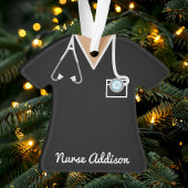 ブラックパーソナライズされたナーススクラブ オーナメント