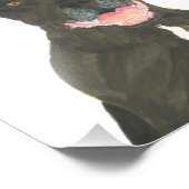 ブラックパーソナライズされたピットブルホワフドッグアート フォトプリント (角)