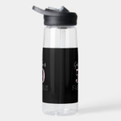 ブラックパーソナライズされたピンク50thバースデーパーティーのお願い ウォーターボトル (右面)