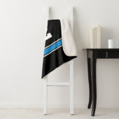 ブラックパーソナライズされたブルージャージーノベルティスポーツ シェルパブランケット (インサイチュ)