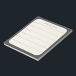 ブラックパーソナライズされたメモ帳の毎週プランナー ノートパッド<br><div class="desc">週スタイリッシュ間のパーソナライズされたプランナーメモ帳</div>