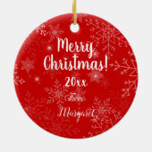 ブラックパーソナライズされたラブラドールアイスクリーム セラミックオーナメント (裏面)