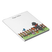 ブラックパーソナライズされたラブラドールガーデナーメモ帳 ノートパッド (アングル)