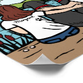 ブラックパーソナライズされたラブラドールファミリーブラウンロング ポスター (角)