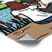 ブラックパーソナライズされたラブラドールファミリーブラウンL ポスター (角)