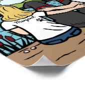 ブラックパーソナライズされたラブラドールファミリーブロンドロング ポスター (角)