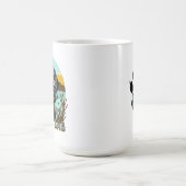 ブラックパーソナライズされたラブラドールリトリバーヴィンテージ文字 コーヒーマグカップ (中央)