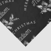 ブラックパーソナライズされたレトロクリスマメリースモノグラム 薄葉紙 (詳細)