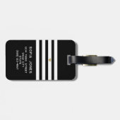 ブラックパーソナライズされた氏とミセス結婚の新婚 ラゲッジタグ (裏面横)