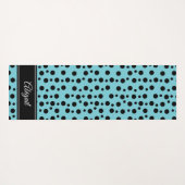 ブラックパーソナライズされた水玉模様ブルーゼンヨガマット ヨガマット (裏面(横))