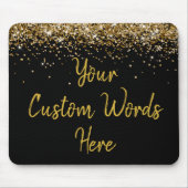 ブラックパーソナライズされた金ゴールドボス誕生日ギフト マウスパッド (正面)