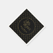 ブラックパーソナライズされた金ゴールドミクリンキンセアニェラ スタンダードカクテルナプキン (角)