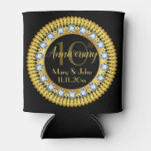 ブラックパーソナライズされた金ゴールド王室のアニバーサリーラグジュアリー 缶クーラー (正面)