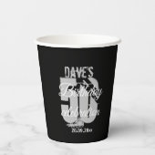 ブラックパーソナライズされた50th Any Age誕生日パーティー 紙コップ (裏面)