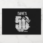 ブラックパーソナライズされた50th Any Birthdayパーティー リキュールボトルラベル (シングルラベル)